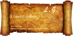 Ligeti Gábor névjegykártya